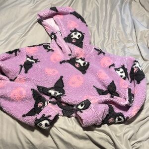 SANRIO Cozy Purple Kuromi Print Cropped Hoodie